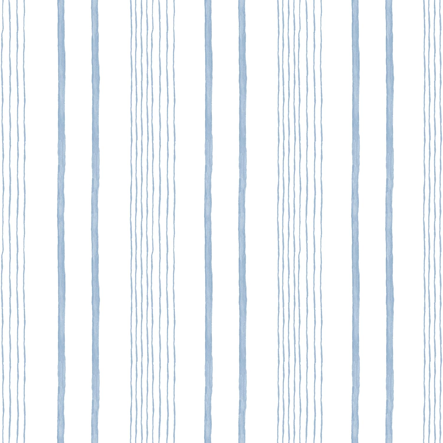 Papier peint enfant rayures aquarelle bleu blanc - Made in France - 53x1000
