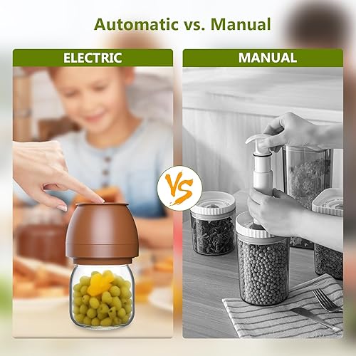 Miniatura 5 de Zivif Sellador al vacío eléctrico para tarros Mason de boca ancha y boca regular, kit de sellado al vacío para almacenamiento y fermentación de