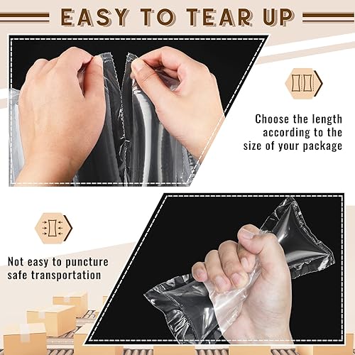 Miniatura 3 de Marsui Rollo de película para cojín de aire, 3000 unidades de materiales de embalaje inflables, bolsas de aire, caja de burbujas, relleno de vacío,