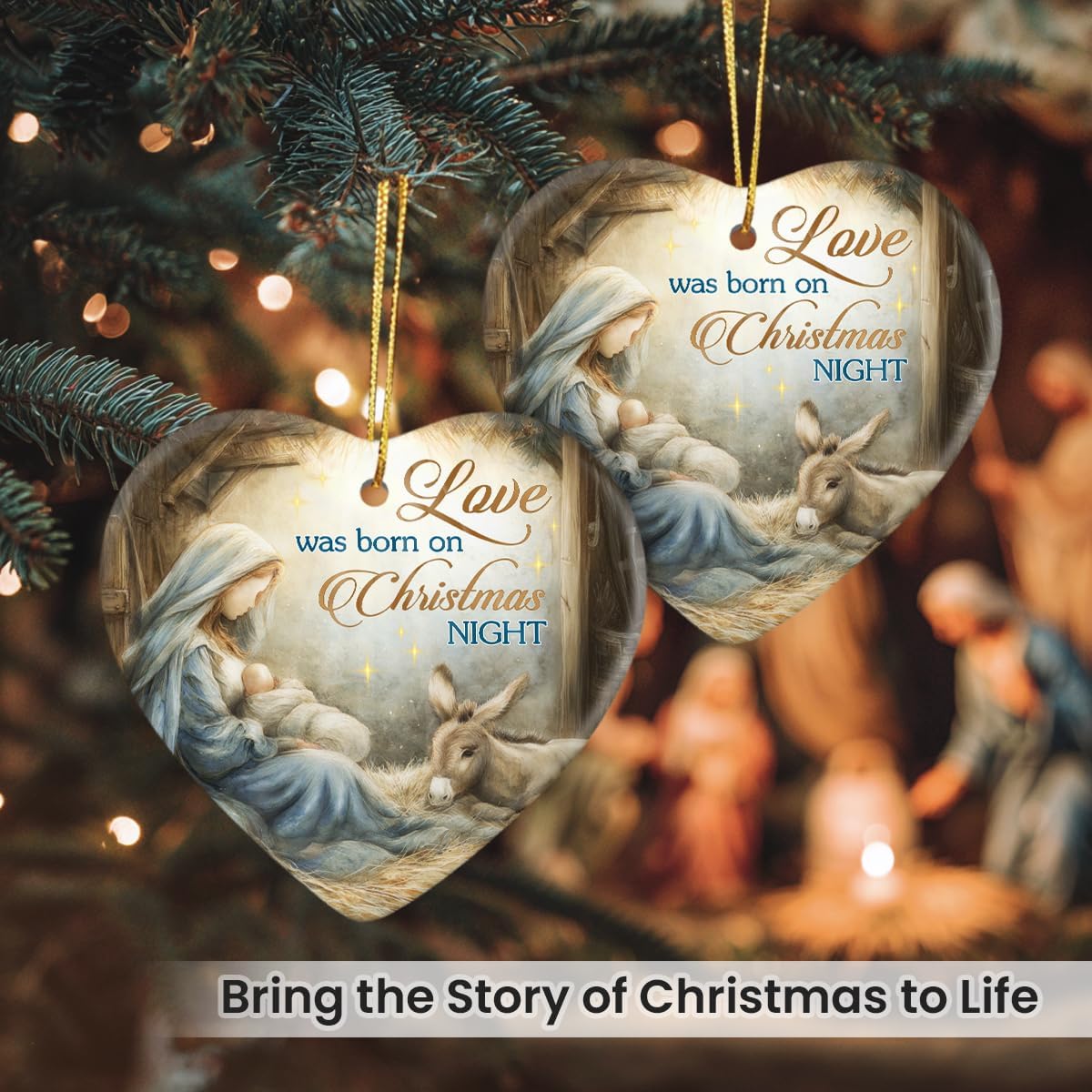 Nativity Christmas Ornaments 2026 - Nativity Scene Ornaments for Christmas Tree, Baby Jesus, Catholic Christian Gifts for Friend, Religious Gifts for Women Christian, The Holy Family Xmas Decor - Image 3