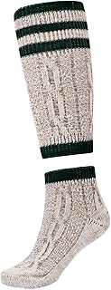 Mens Bavarian Oktoberfest Causal Lederhosen Loferl Socks Pairs White & Brown Mix