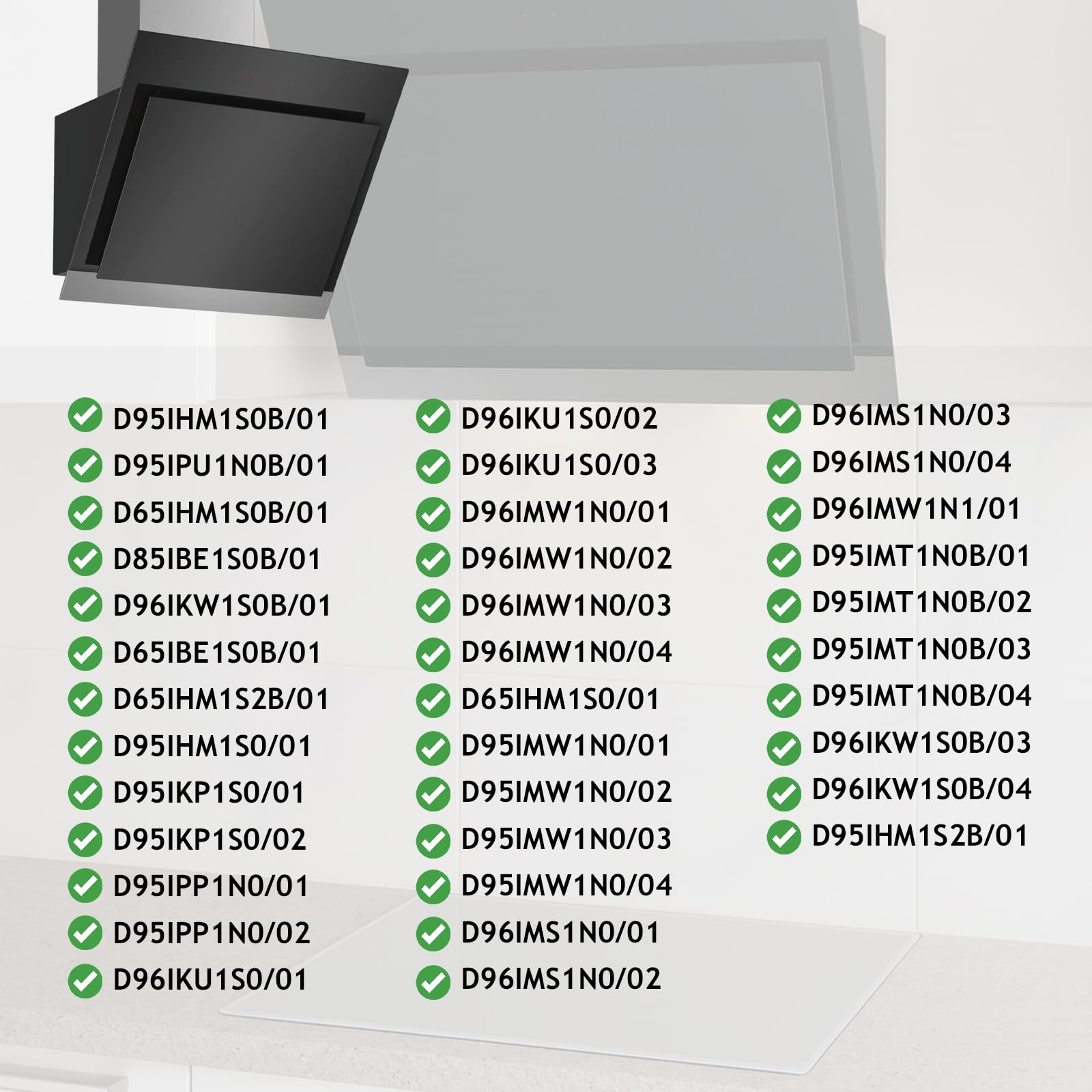 SPARES2GO Filtr węglowy do okapu kuchennego Neff D65 D95 D96 (2 filtry)