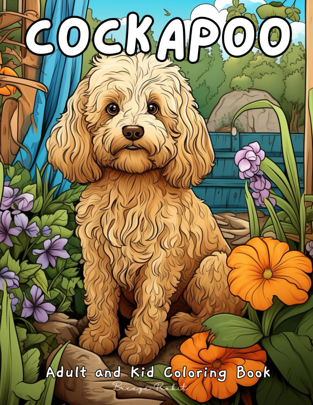 Cockapoo Coloring Book: Awesome Cockapoo Coloring Book for Kids Age 8-12 (Cute Dog Coloring)