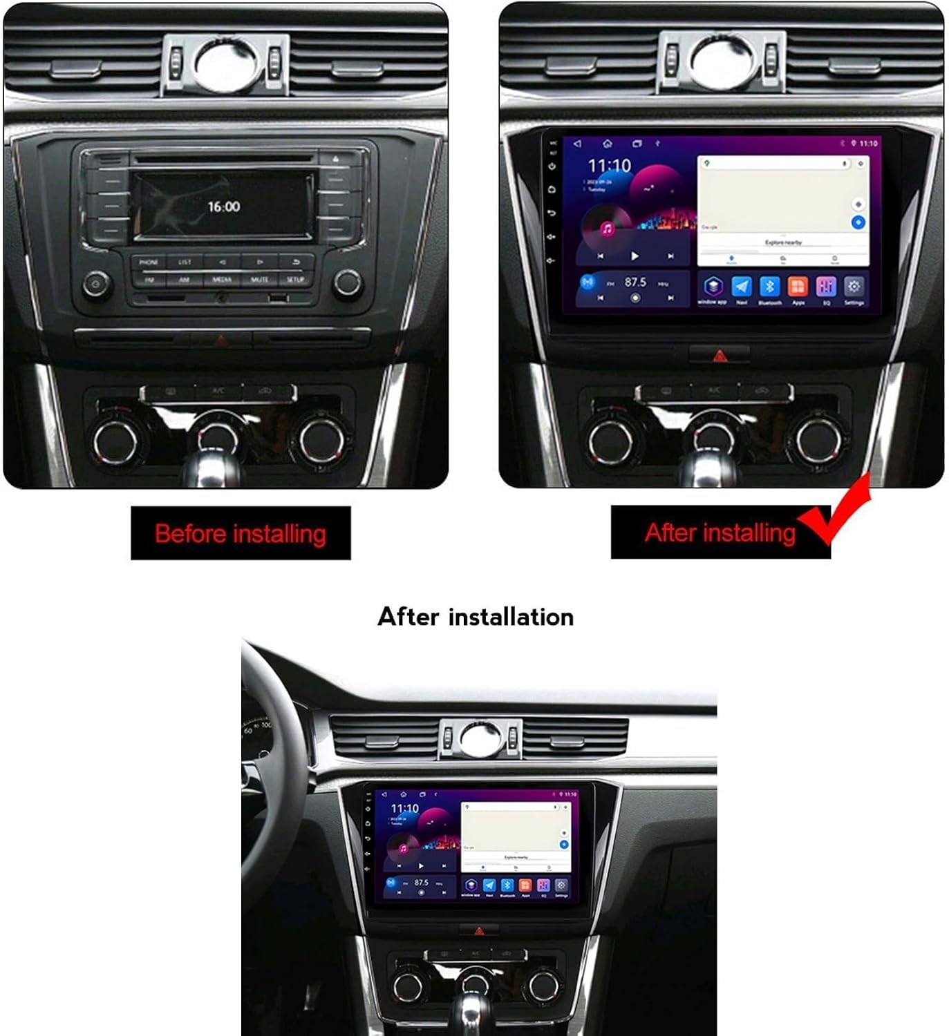 ,H5 4g+64g,9-calowy Android 15 Radio Samochodowe do V-W Passat B8 2015-2018, Radio Samochodowe z Ekranem Dotykowym IPS, Bezprzewodowy Carplay Android Auto, GPS, WiFi, Bluetooth, OBD2, DVR, DSP