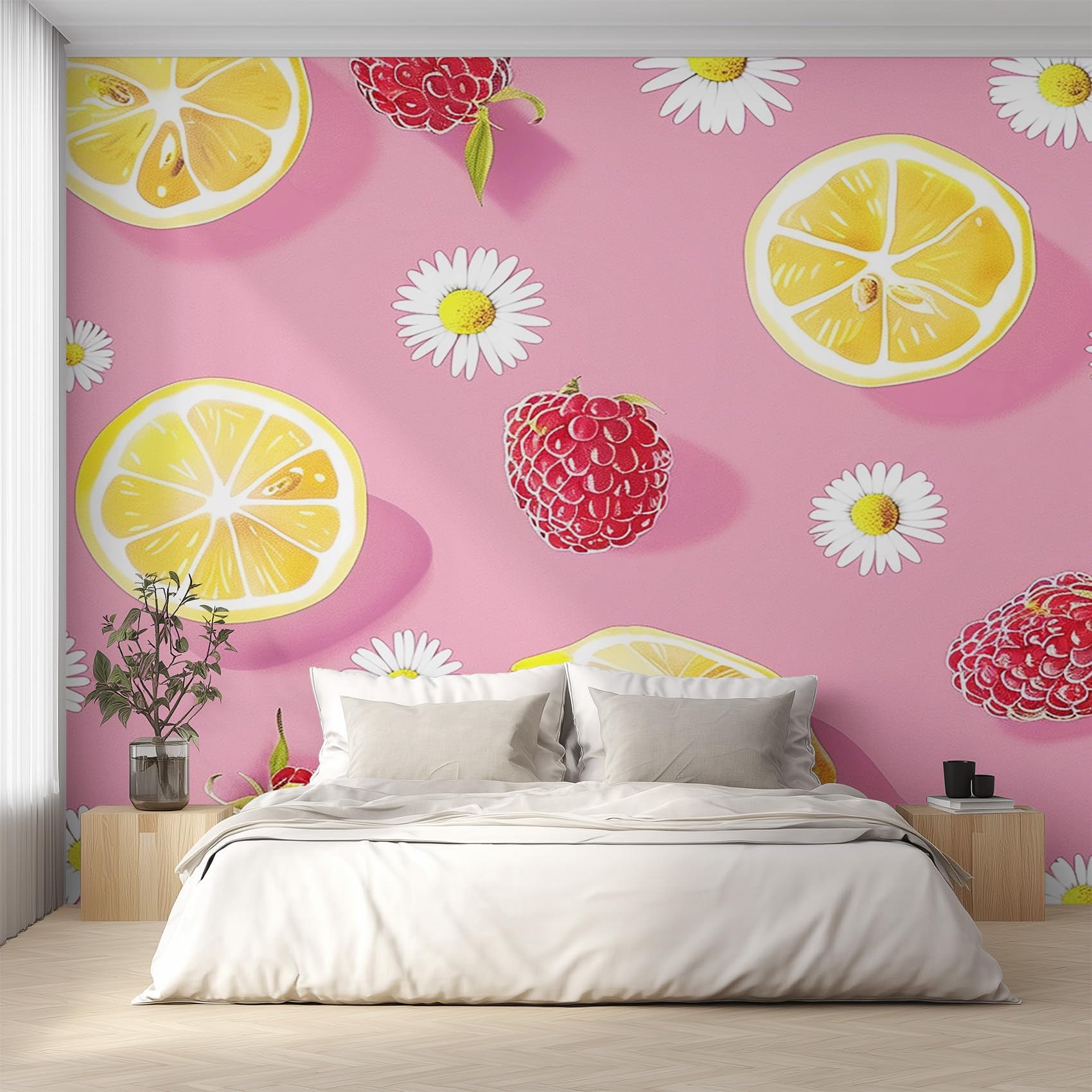 Fresque murale citron papier peint panoramique grand format chambre