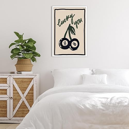 Miniatura 2 de Pósteres retro de 8 bolas de cerezo con estampado de cerezas, pósteres en lienzo en blanco y negro, decoración estética de pared para apartamentos,