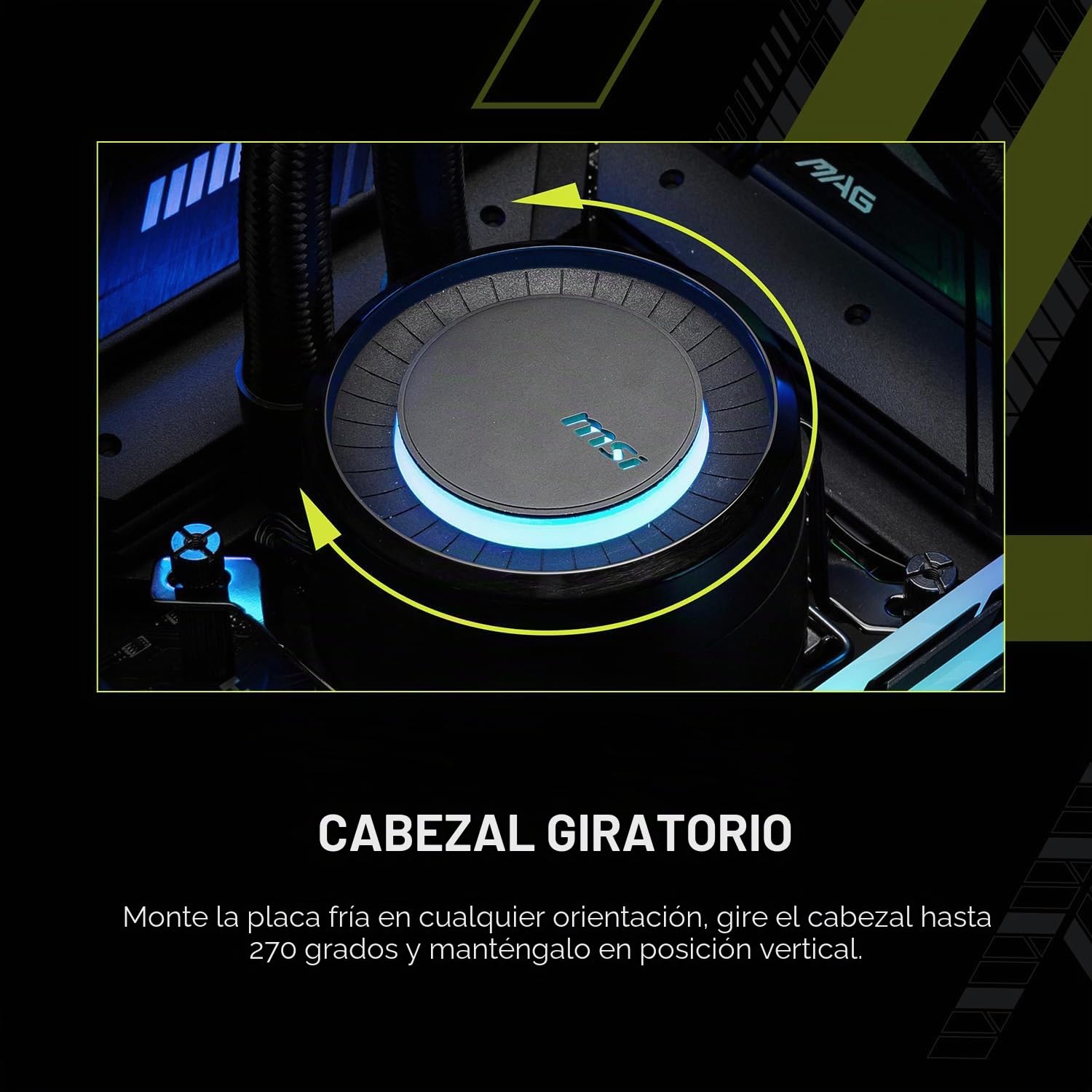 MSI MAG CORELIQUID E240 - Enfriador líquido AIO RGB para CPU - Radiador de 240 mm - Ventiladores dobles ARGB PWN de 120 mm.