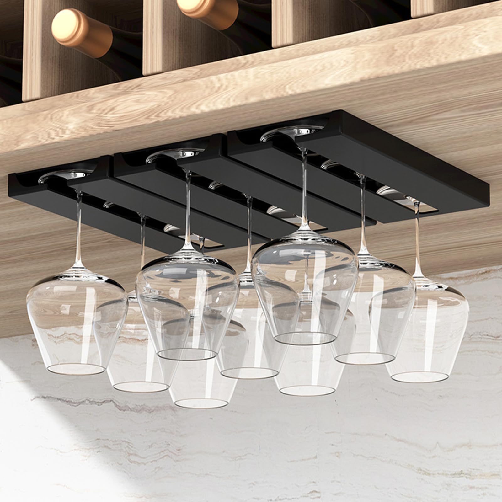 Oxxggkao 2 Pack Under Cabinets Goblet Hangers Adhesive Holders Without Tool Required Secure Mounting For Home Use