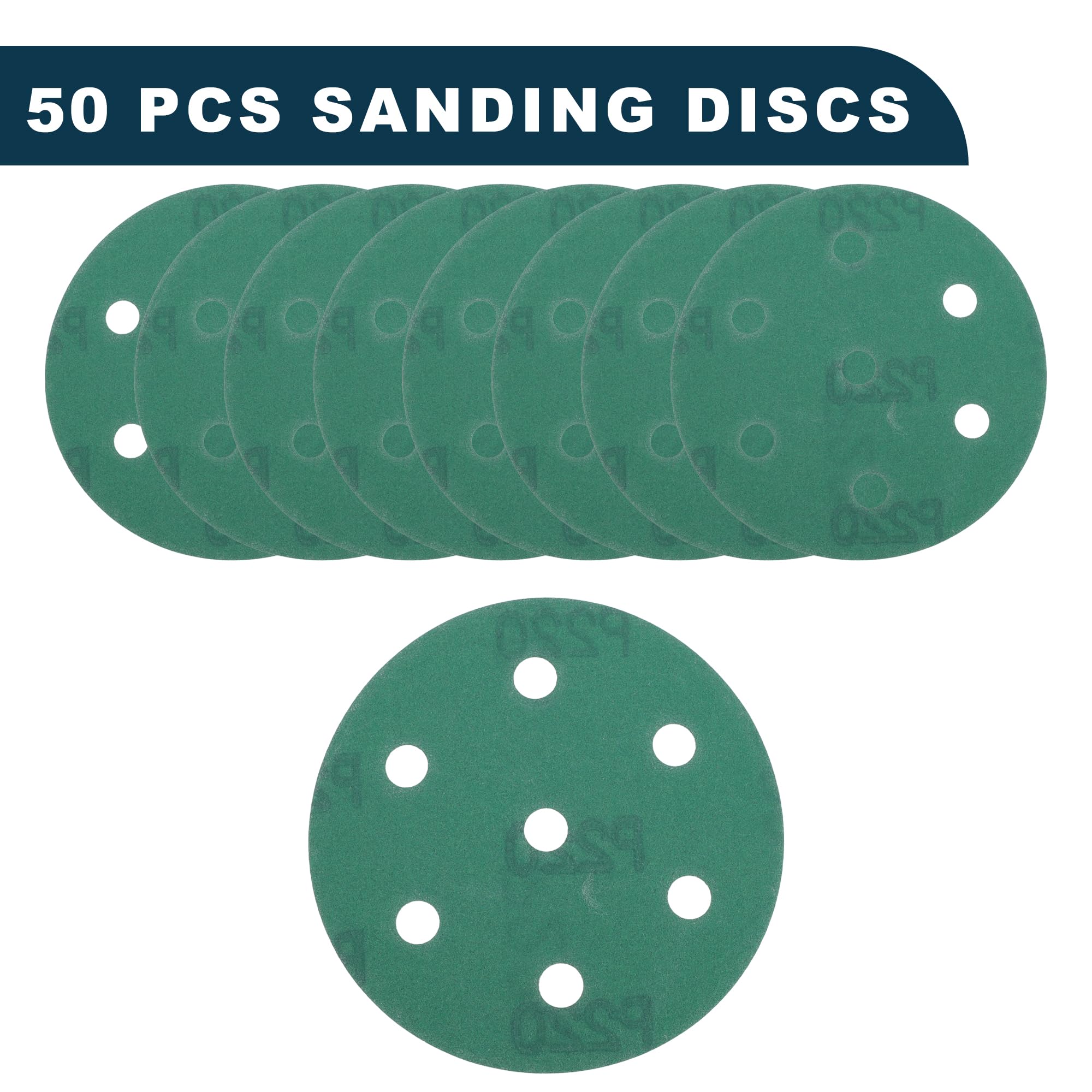 TUCKBOLD Car Sanding Discs 3.5inch 7 Hole 80/120/150/180/220 Grit Abrasion Resistance, Green, Assorted Grits - Image 4