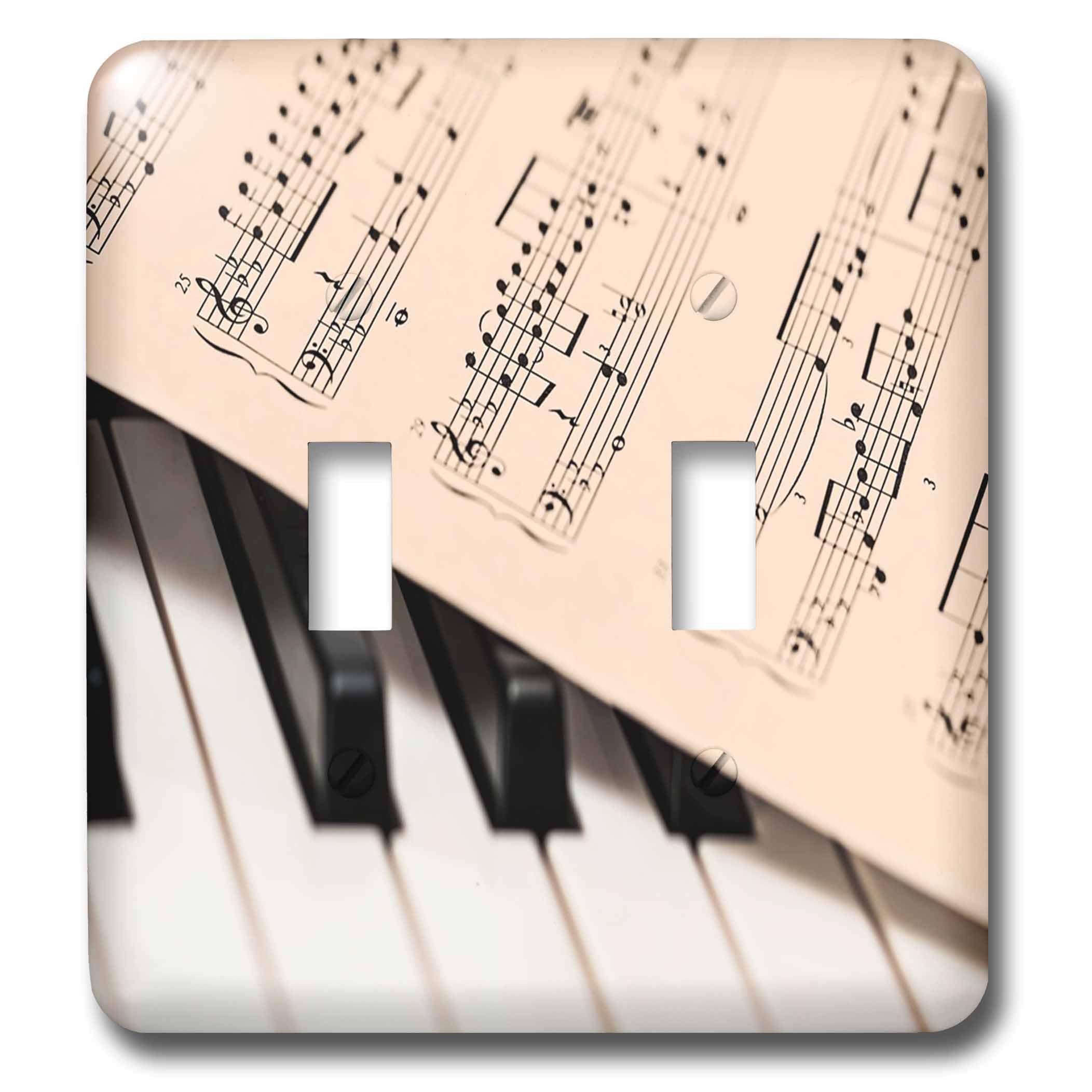 Interrupteur à bascule double piano et partition de musique 3dRose LSP_255452_2