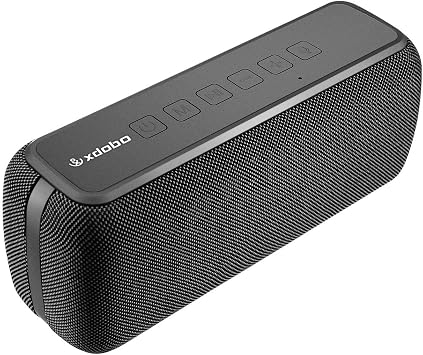 xdobo Bluetooth Speaker, 2 TWS Connection, Compact, 3 Equalizer Settings, Deep Bass Enhanced DSP Technology, Dual Passive Radiator, IP65 Waterproof, Charging Port Waterproof, Max 60W Output, Bluetooth Speaker, Wireless Speaker, Portable Speaker, Smartphone Speaker Black x Grey