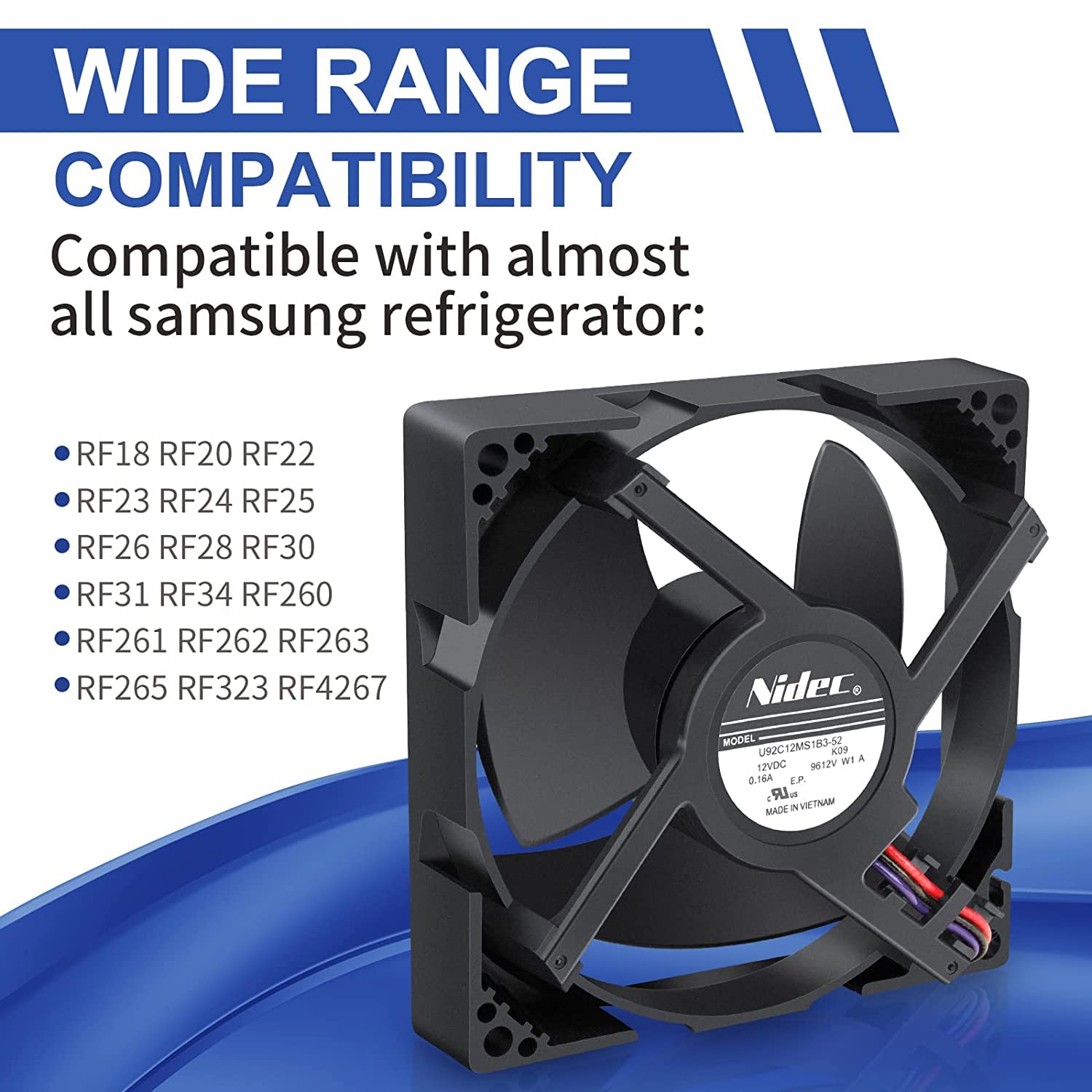 Upgraded DA81-06013A (OEM) Refrigerator Evaporator Fan Motor Compatible with Samsung Refrigerator Replace# DA31-00287A -10-Years Warranty : Appliances