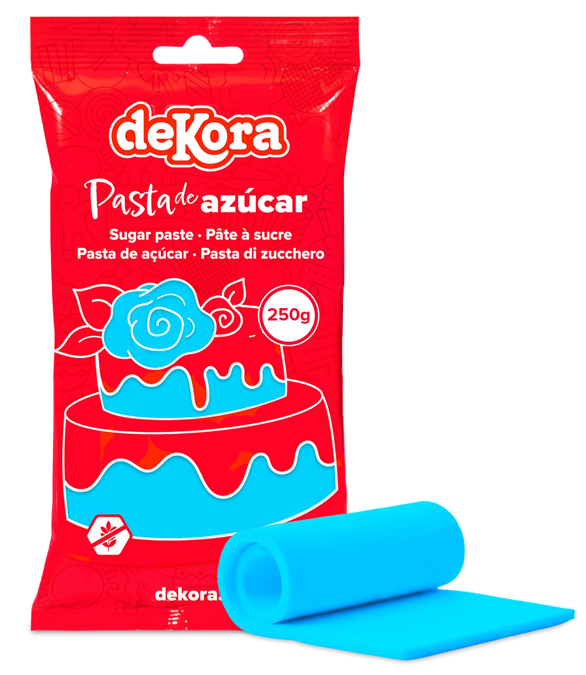 dekora - Kuchendeko Fondant Dunkelblau - Tortenfondant Zuckerpaste für Torten und Cupcakes - Rollfondant für die Herstellung aller Arten von Dekorationen - Einfaches Formen - 250 g