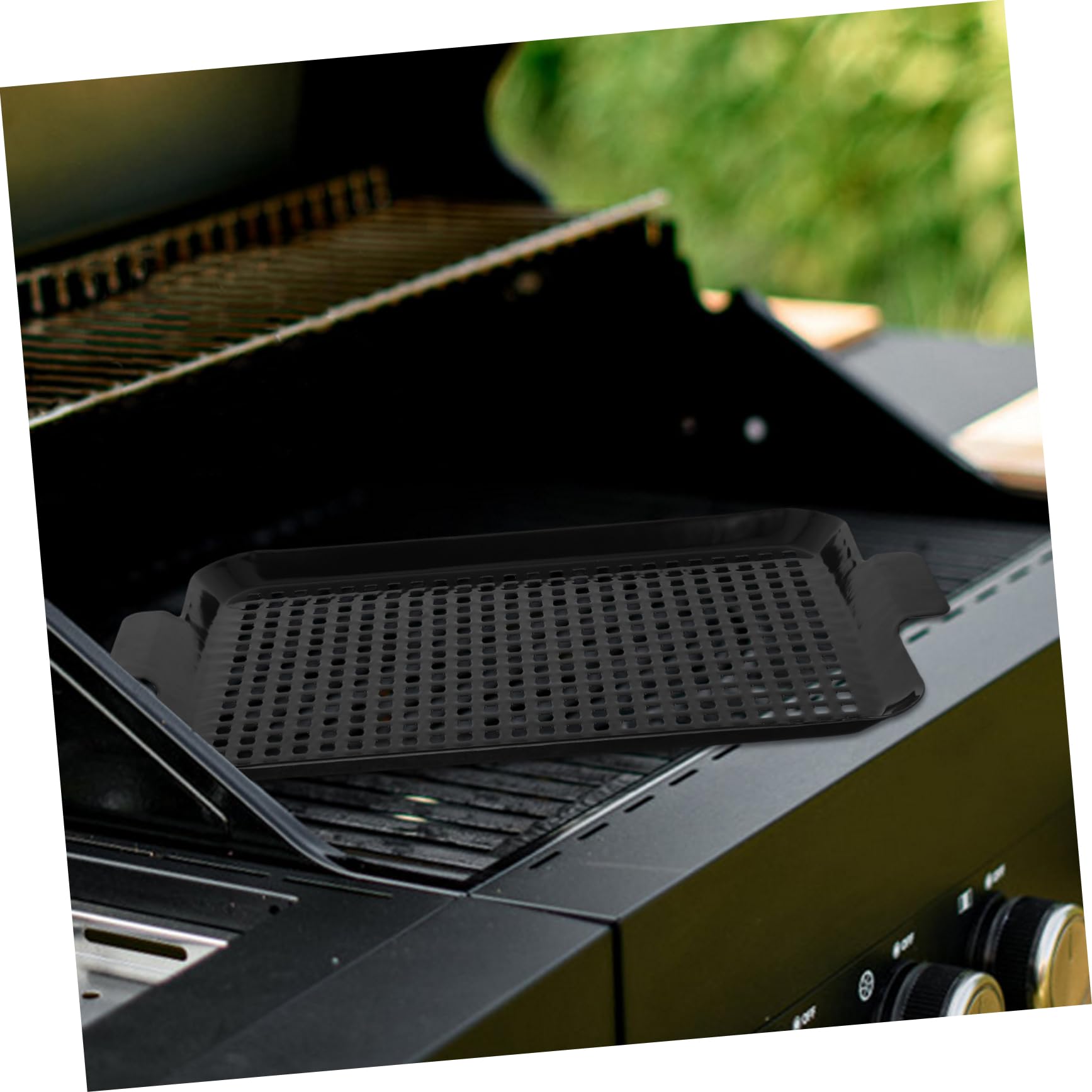 Set Di 2 Padelle Antiaderenti Per Griglia Con Teglia Forata Set Di Utensili Per Barbecue All'aperto Per Verdure Pesce E Di Mare in Acciaio Inossidabile