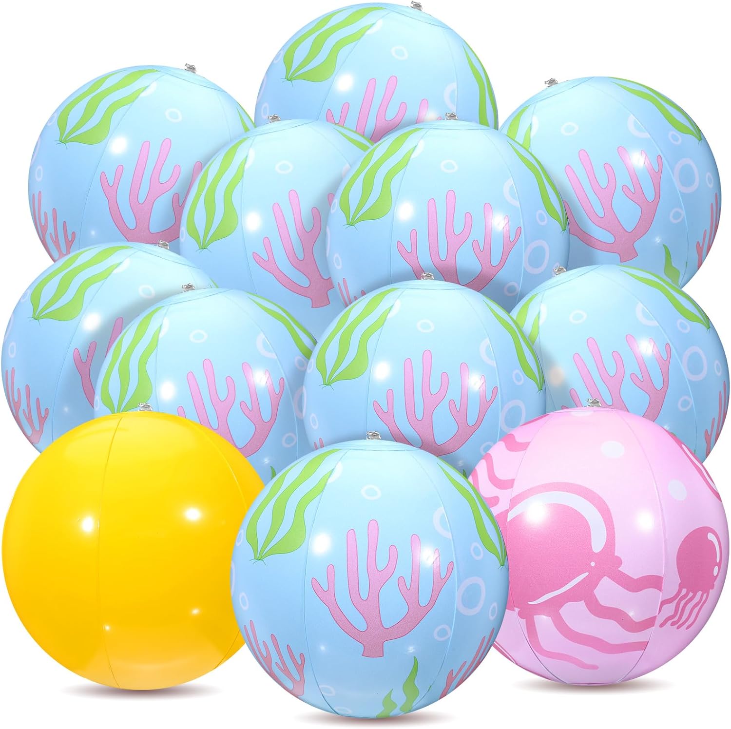 Beach Ball Inflatable Decorative Themed Beach Ball Bulk Summer Pool Game Decoration for Holiday Party Favor Sports Birthday Gift