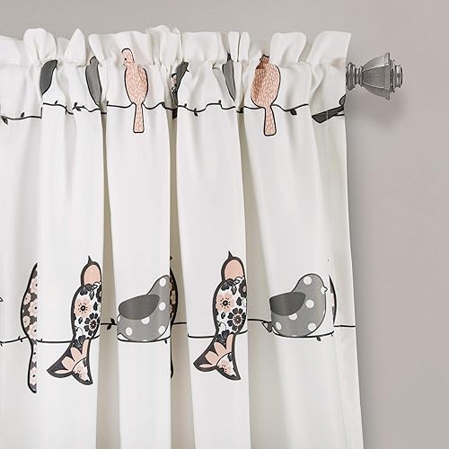Miniatura 2 de Lush Decor Rowley Birds - Cortinas de pájaros para oscurecer la habitación, juego para sala, comedor, dormitorio (par), 52 pulgadas de ancho x 95
