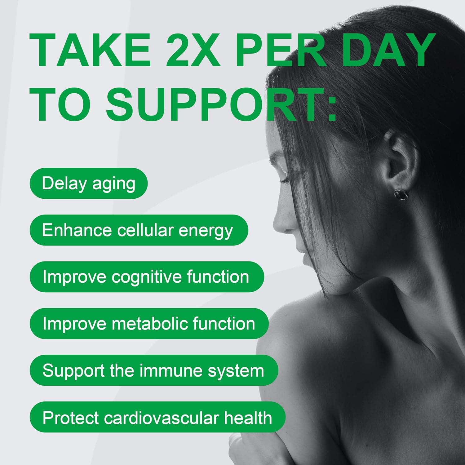 Liposomal NAD Supplement 300mg + Trans-Resveratrol & Quercetin, Energy & Anti-Aging Support, Boost NAD+ Levels - Vegan, Pure NAD Resveratrol Supplement for Women & Men, 120 Capsules - Image 6