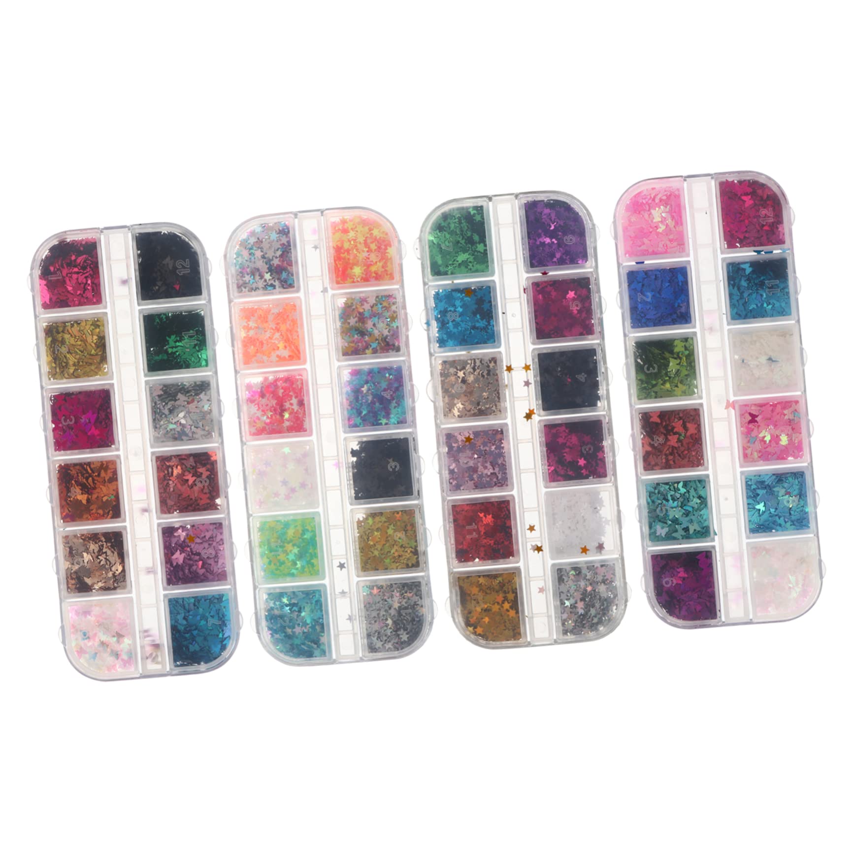 Healeved Lot De 3 Autocollants Pour Uniques Paillettes Étoilées Pour Manucure Festival Créatifs Pour Le Visage Les Usage Domestique 4 Boîtes X 3