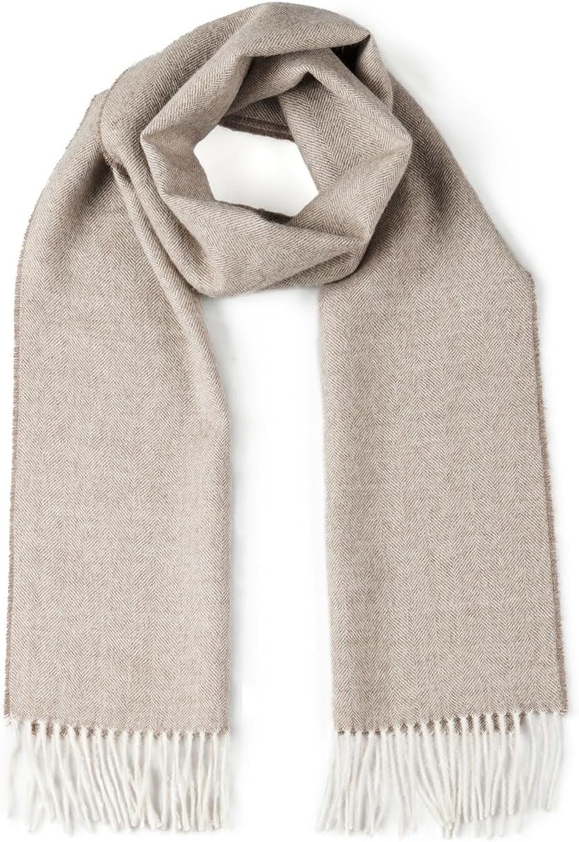 Inca Fashions - Herringbone Alpaca Scarf - 100% Baby Alpaca Wool - Unisex