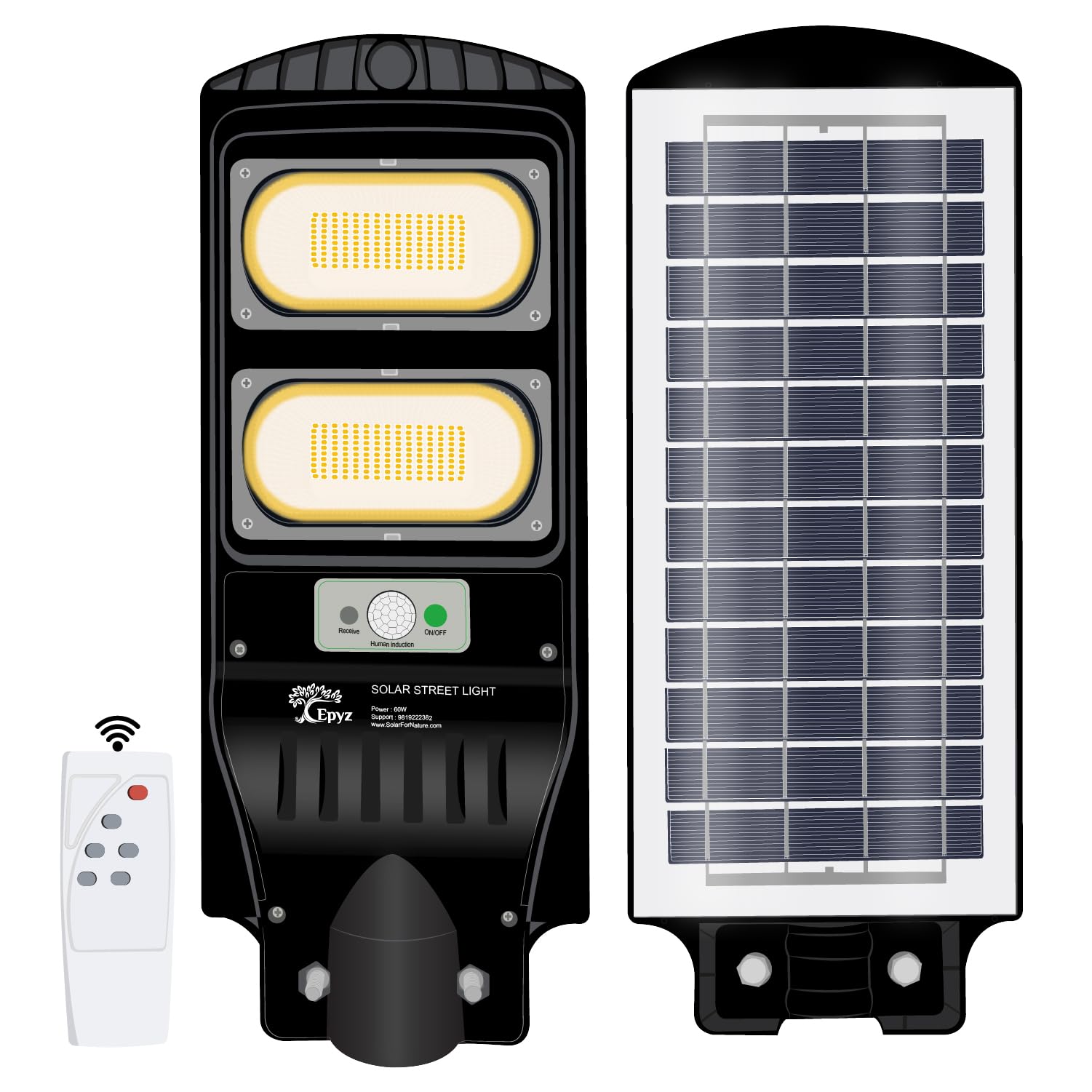 Epyz 60 Watt Solar Street Light Outdoor Waterproof with Motion Sensor and Dusk to Dawn for Garden, Street, Lawn [ with Out Pole ] [ Pack of 1, Warm Yellow, 234LED ] (B0CC2XSJZ6) Amazon Price History, Amazon Price Tracker