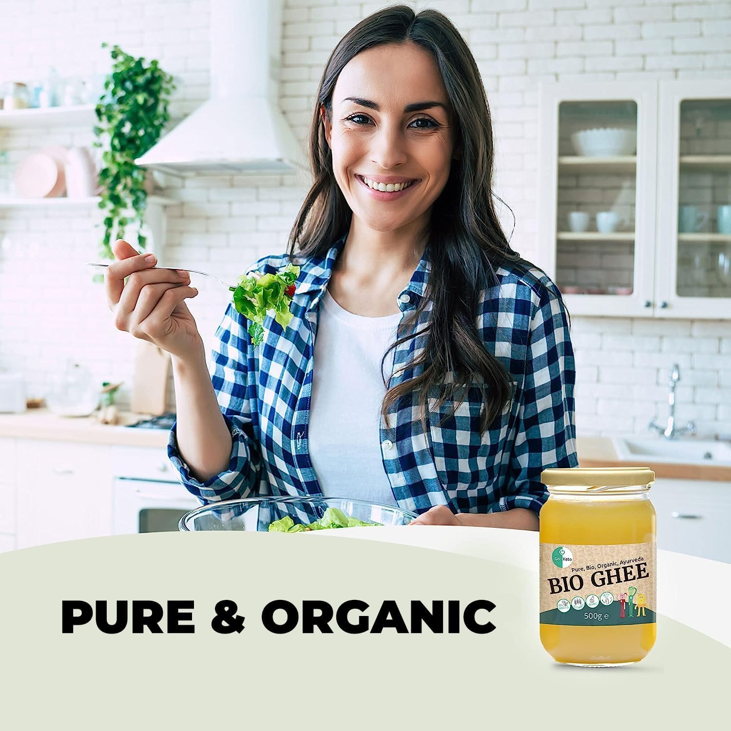 Go-Keto BIO Ghee 1250g Mantequilla clarificada certificada Ayurveda cetogénica Sin lactosa sin gluten Low Carb