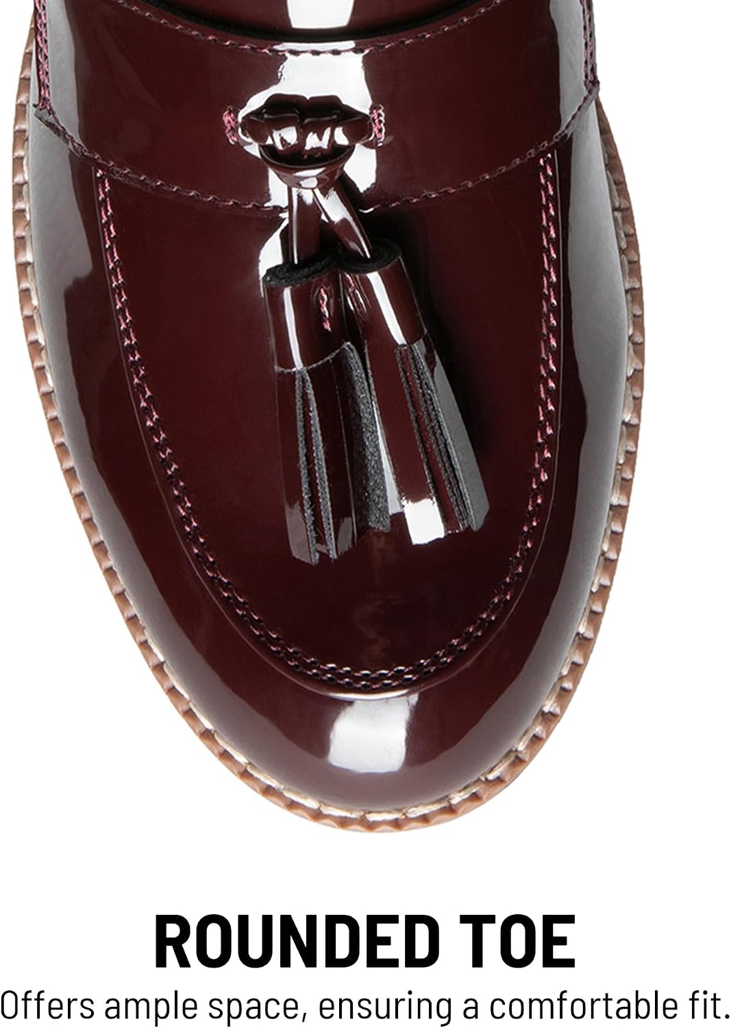 DREAM PAIRS Women's Chunky Loafers Business Casual | round-toe design and tassels