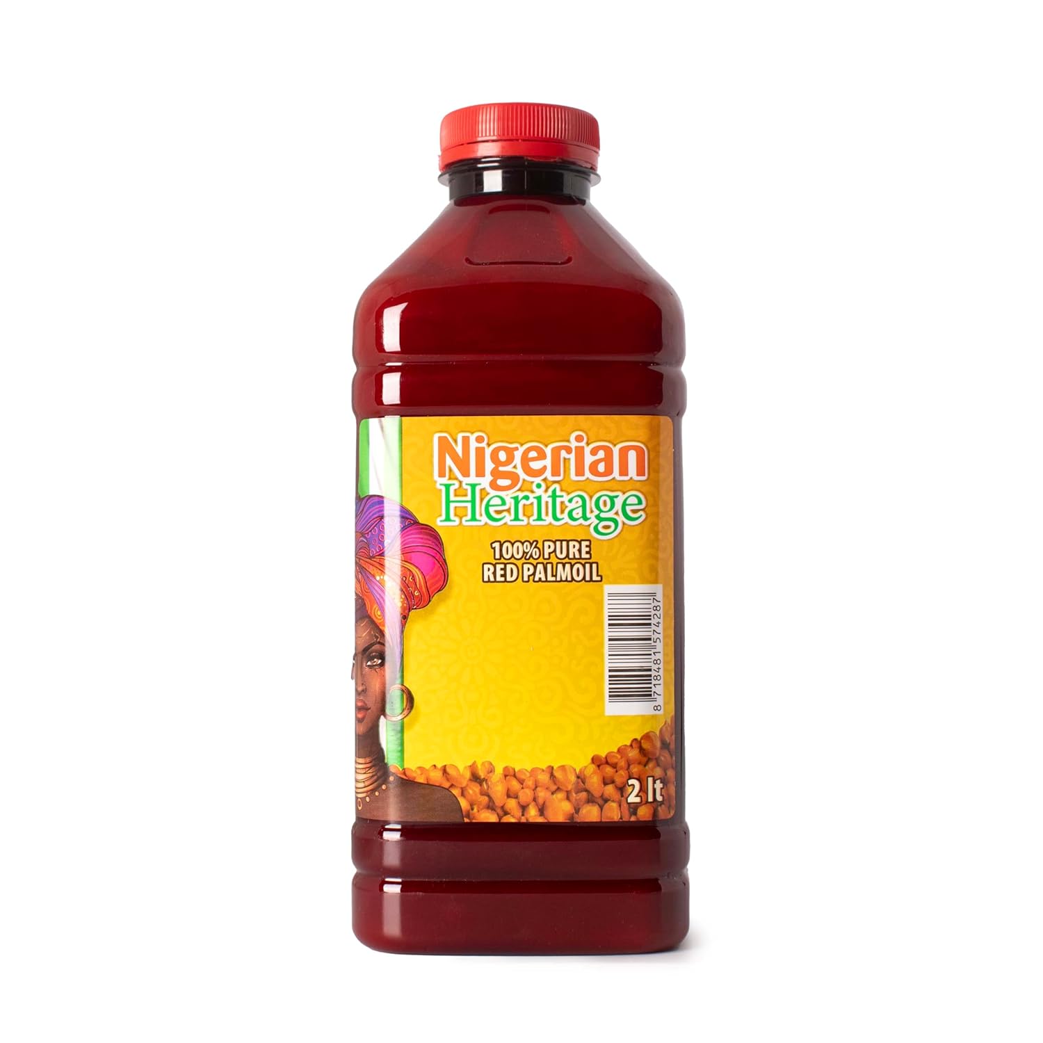 Nigerian Heritage 100% Red Palm Oil 67.63 Fl Oz – Pure Red Palm Oil for Cooking – Natural African Palm Fruit Oil, Authentic Pure Red Oil for Stews, Sauces, and More, 2 Liter Bottle