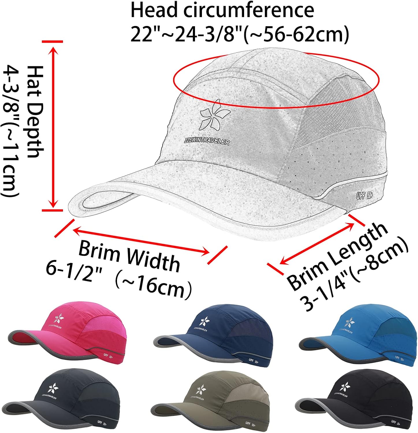 Faltbare Baseballkappe Mit UV-Schutz 50+ - Verstellbar, Schnelltrocknend, Für Damen & Herren
