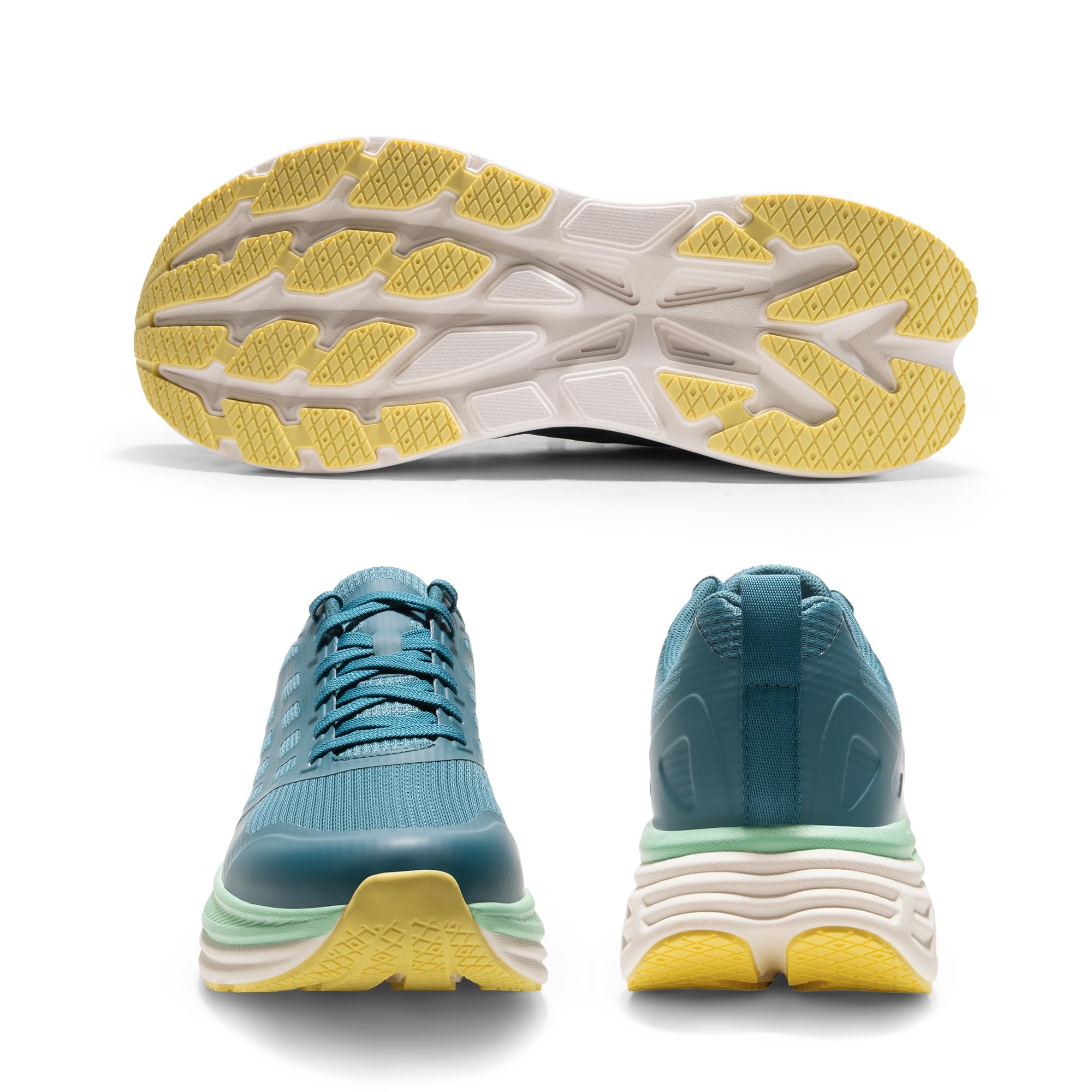 NORTIV 8 Męskie buty do biegania, chodzenia, gry w tenisa, z amortyzacją, na siłownię, sportowe, atletyczne, casualowe trampki ActiveFloat, Niebieski, zielony, 9.5