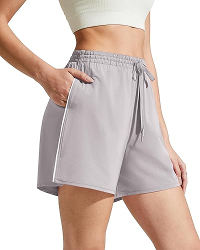 G4Free Chillwhisp Split Running Shorts for Women 3"- Built-in Shorts for Athletic Workout Gym