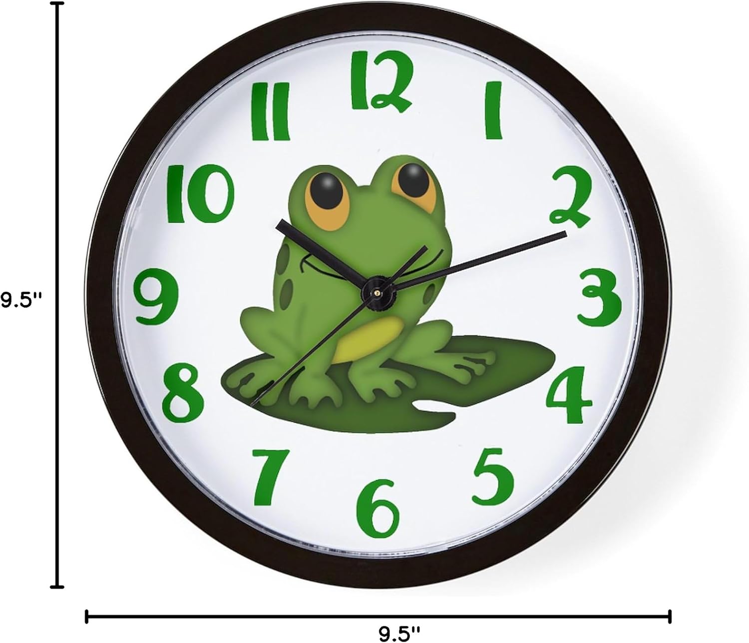 CafePress Frog Clock 10" Wall Clock for Livingroom, Kitchen, or Office
