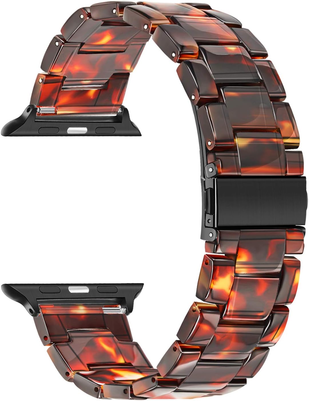 TRUMiRR Watchband Compatible for 38mm 40mm 41mm Apple Watch Women Men, Fashion Resin Watchband Metal Stainless Steel Buckle Strap Bracelet for iWatch Apple Watch SE Series 8 7 6 5 4 3 2 1 All Models