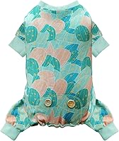 Vista 11 de Kyeese Pijama para perro, de flamenco, suave, abrigo, mameluco para perro, traje posquirúrgico, disfraz, ropa para gato, talla mediana