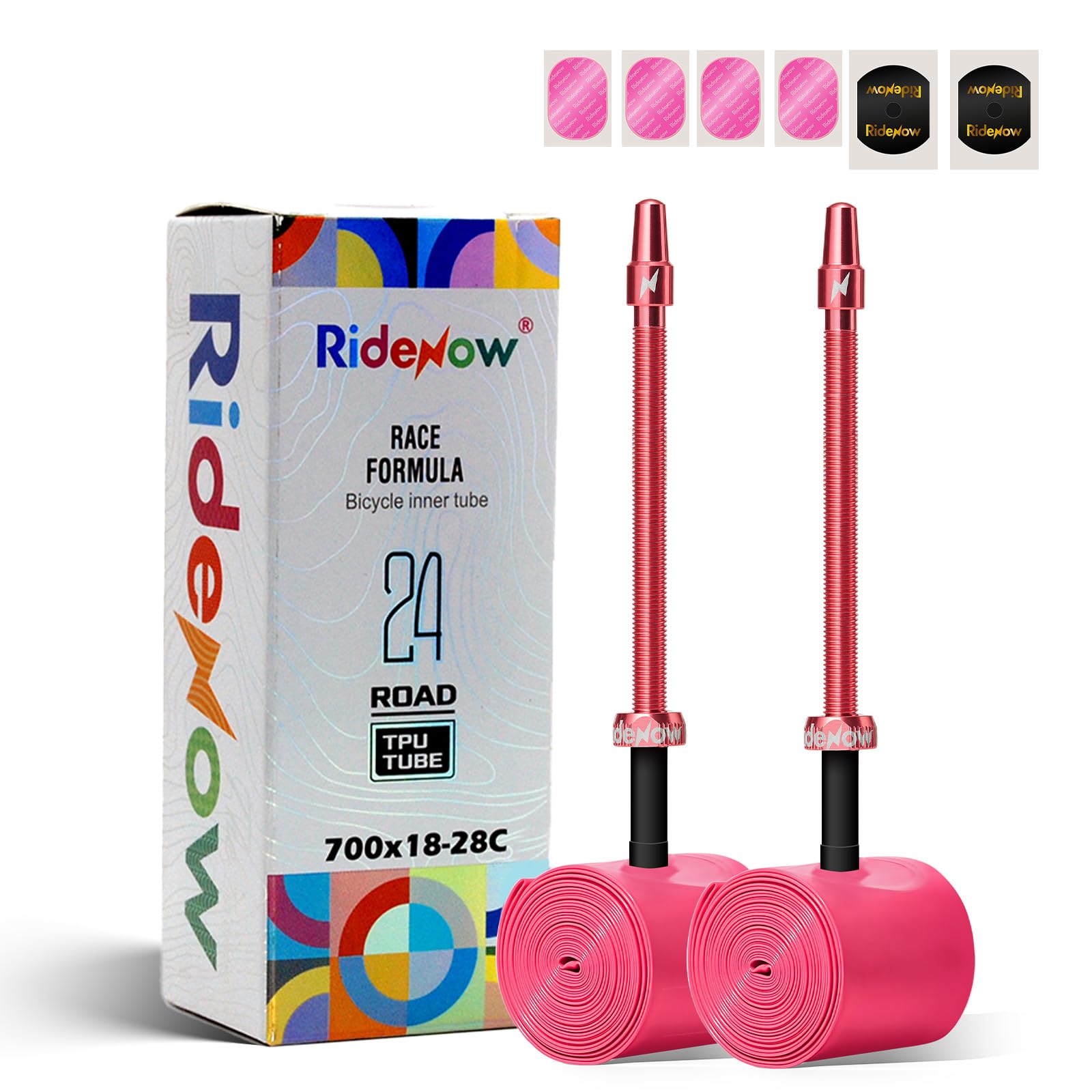 RideNow 700C TPU Fahrradschlauch Kompatibel mit 700x18/23/25/28C, 2 Pack 24g Ultraleichter Rennradschlauch mit Presta Ventil 85mm