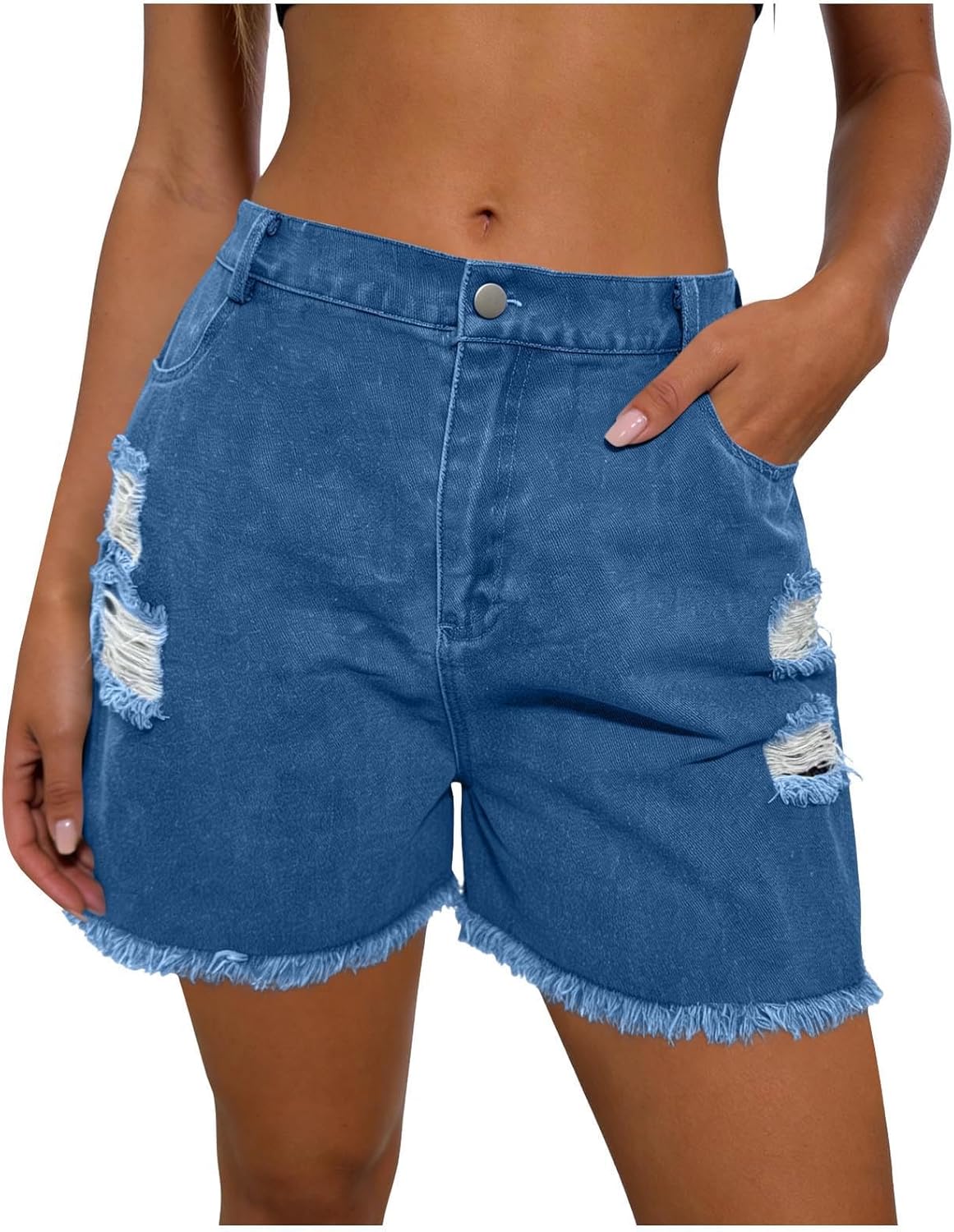Jean Shorts Womens High Waisted Ribbed Denim Shorts Fashion Loose Fit Short Jeans Summer Short Pants with Pockets