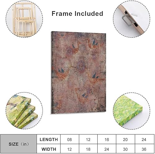 Miniatura 2 de Klee Paul - Blaugeflügelte Vögel (1925) Pintado a mano de calidad de museo pintura al óleo pósteres de pintura al óleo, impresiones en lienzo,