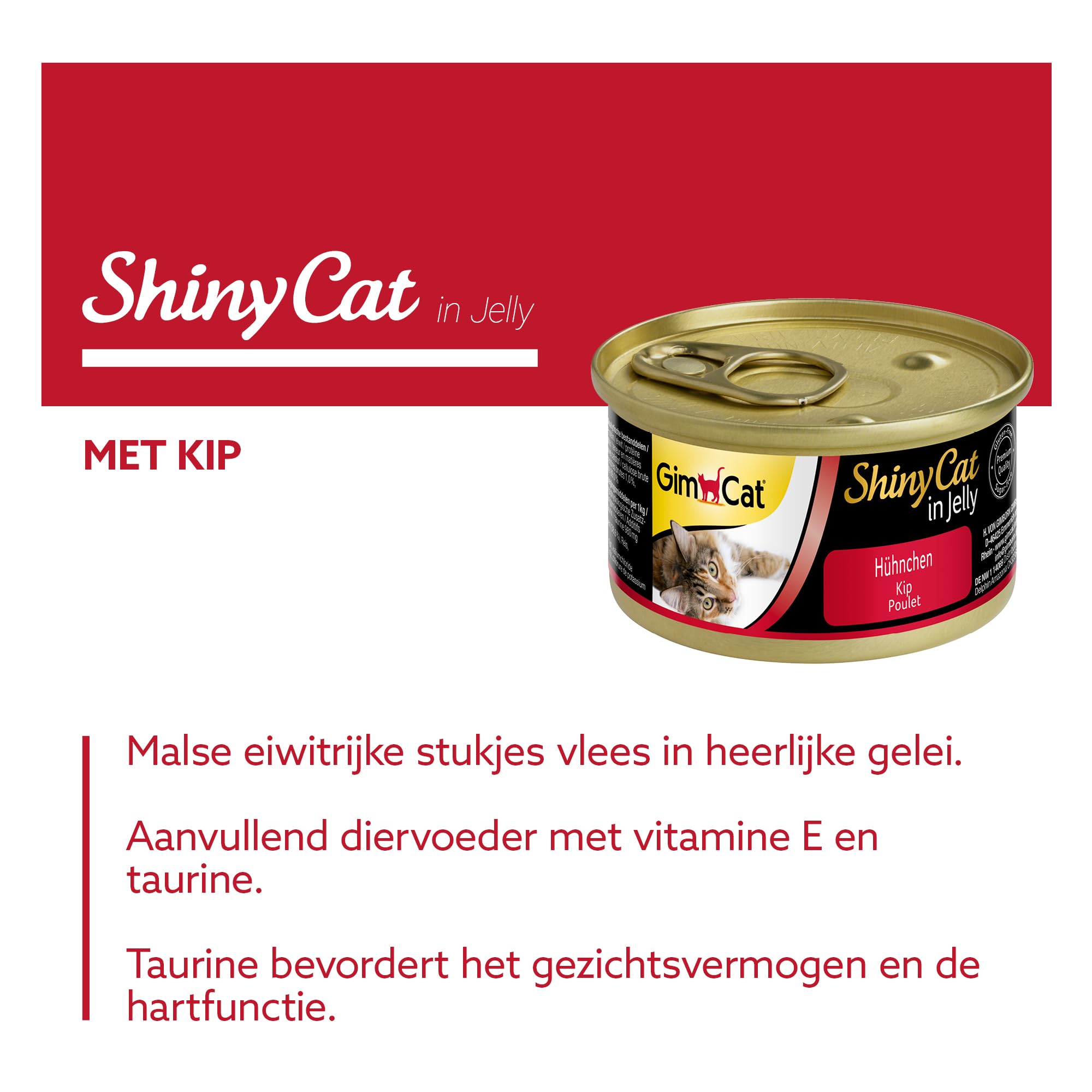 GimCat ShinyCat in Jelly z kurczakiem - Mokra karma dla kotów z mięsem i tauryną - 48 puszek (48 × 70 g)