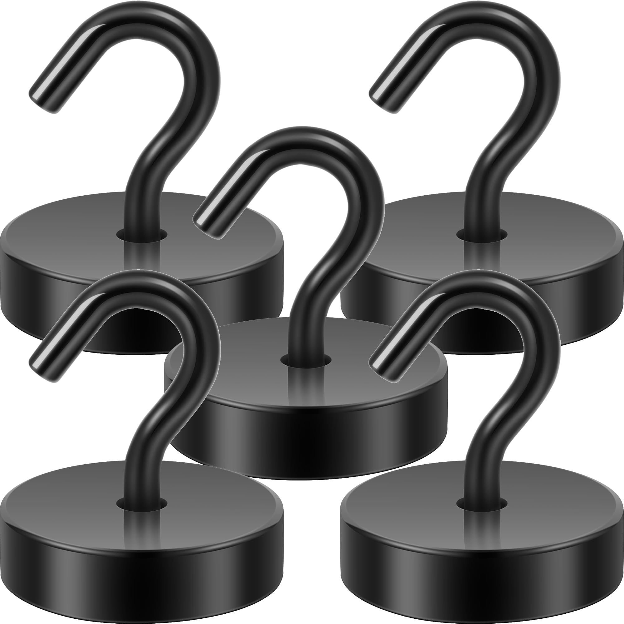 Neosmuk Magnetic Hooks Steel Tube Design for Cruise,80lb+ Black,5 Pack