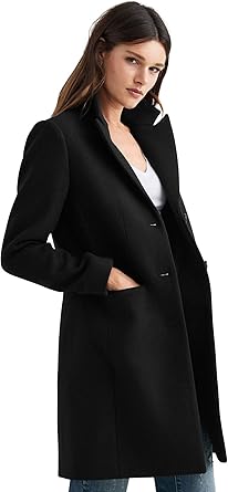 Wool blend coat womens black Clearance