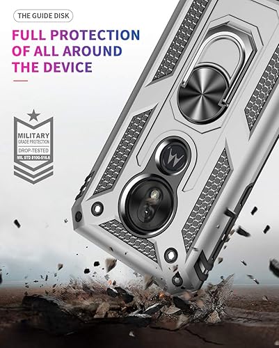 Miniatura 4 de Carcasa de grado militar para Motorola Moto G7 Play Case 360 metal giratorio anillo soporte soporte magnético montaje en coche Armadura a prueba de