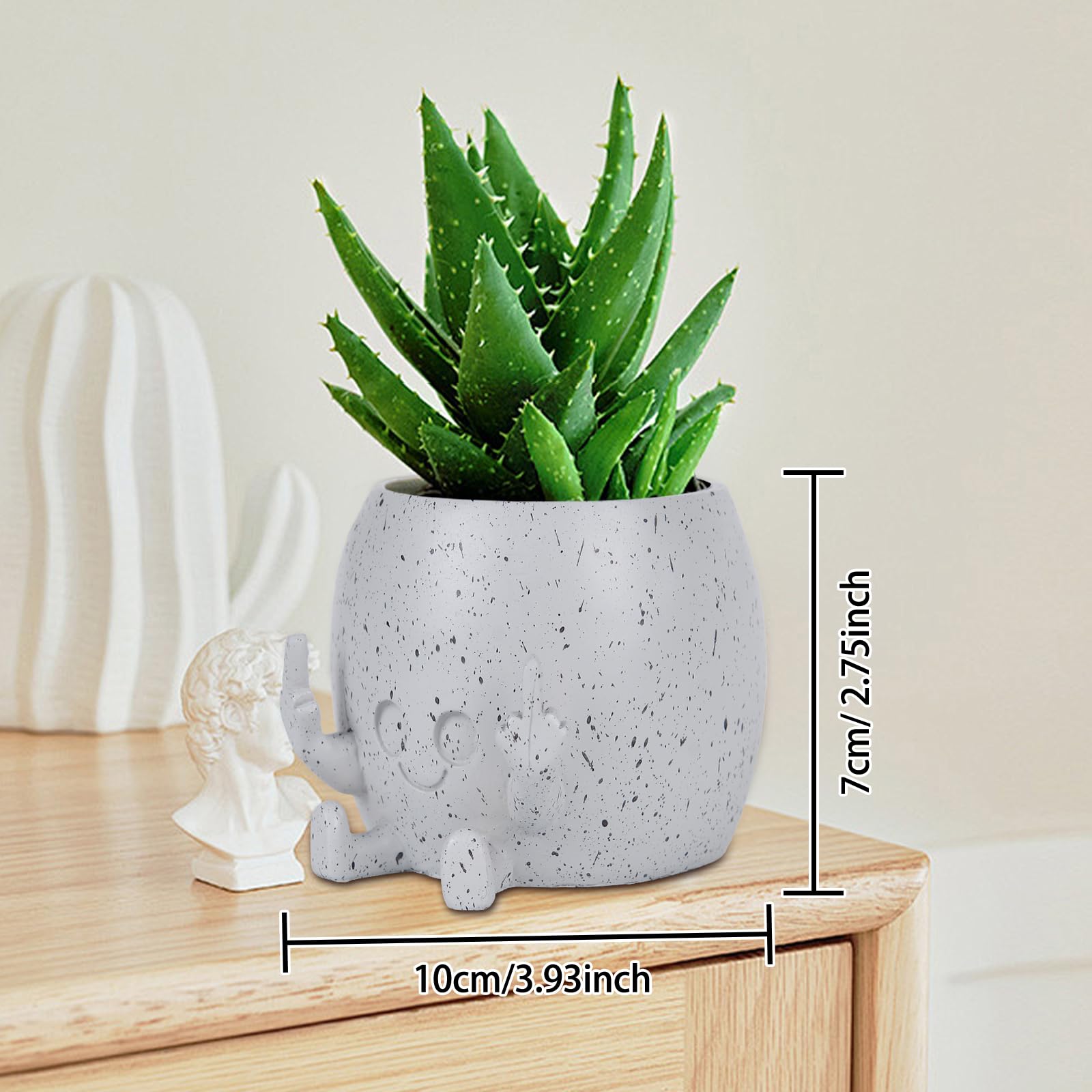 Smiling Plant Pot with Middle Fingers Up - Image 3