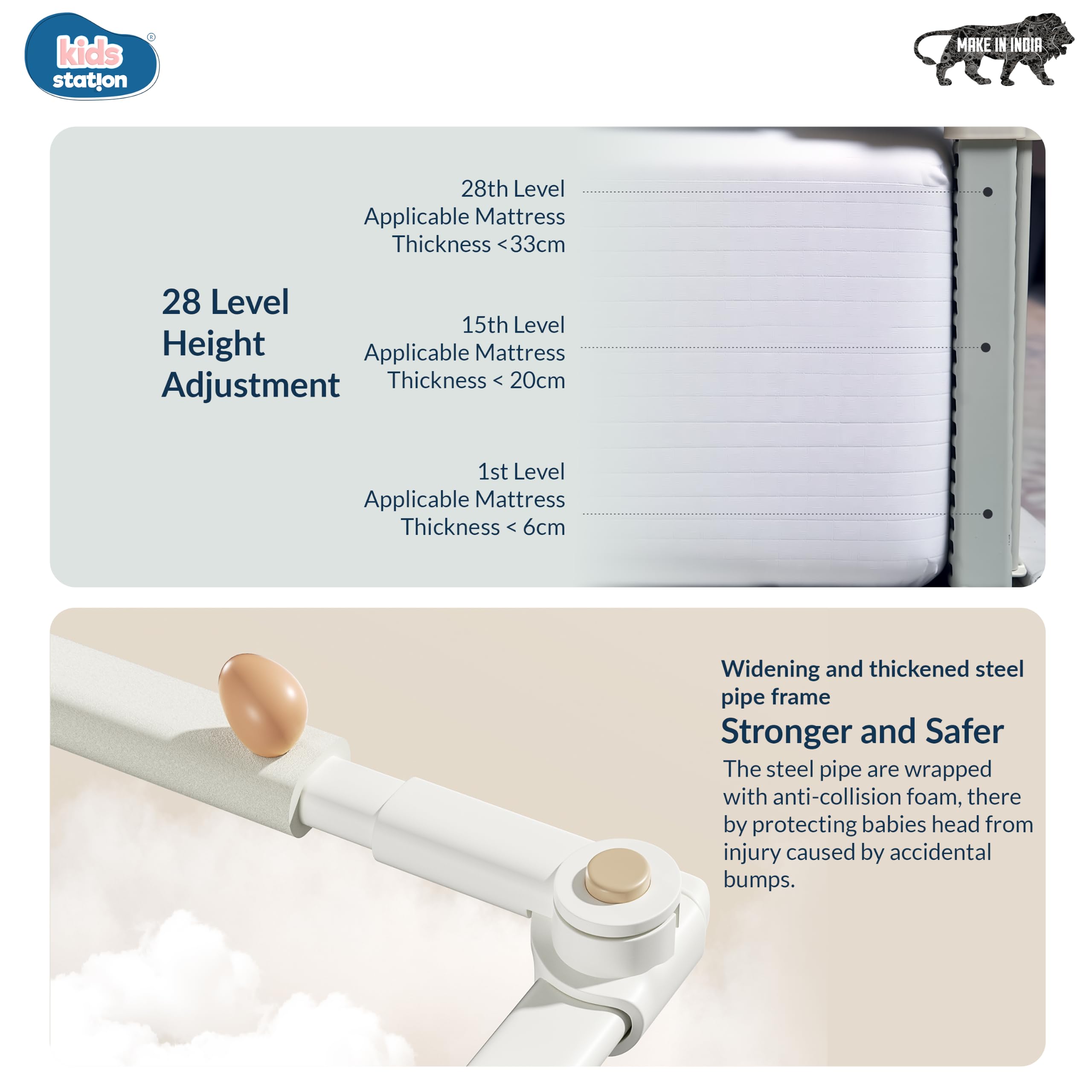 Kids Bed Rail Guard - Baby Safety Side Wall -5