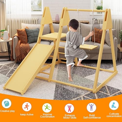 Miniatura 4 de Juguetes de escalada para niños pequeños, juegos de madera para interiores, juguetes Montessori XL de madera para escalar, ángulo ajustable con 2