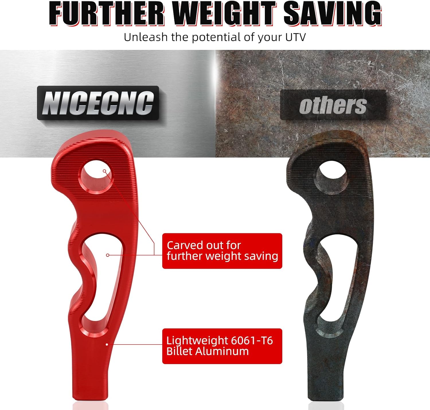 NICECNC Red X3 Shift Knobs Aluminum Gear Selector Shifter Knob Grip Compatible with Can Am Commander 1000 2011-2020, Maverick 1000R 2013-2018, Maverick X3 2017-2022, See Fitments