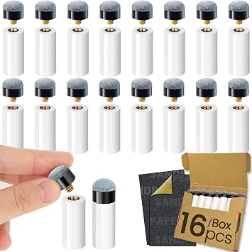 SOLROS 12/13MM Screw-in Pool Cue Tips Replacement Kit for Billiards Stick