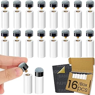 Screw Billiard Pool Cue Tips Replacement 30 Pieces 12MM/13MM, Leather Screw On Cue Tips Push on Tips Slip on Pool Cue Tips Pool Sticks Accessories for Billiard Replacement Kit