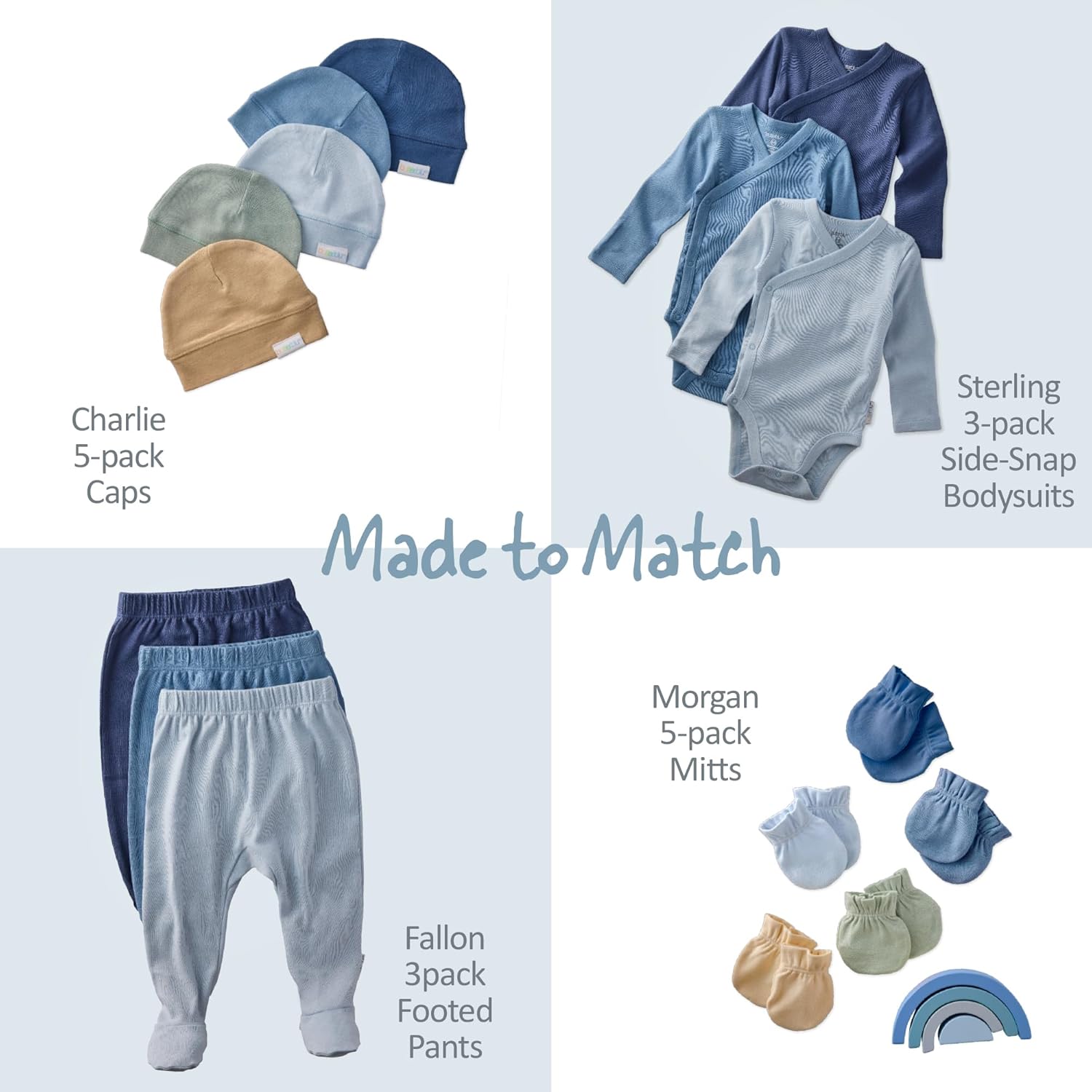 Unisex-Baby Fallon 3-Pack Footed Pants 100% Organic Cotton Bottoms for Baby Boys & Girls - Image 4