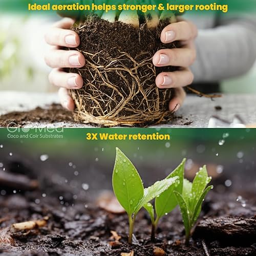 Miniatura 8 de Gro-Med Ladrillo de coco de fibra de coco, suelo de fibra de coco orgánica, triple lavado, fácil de expandir, ladrillo de fibra de coco baja EC y pH