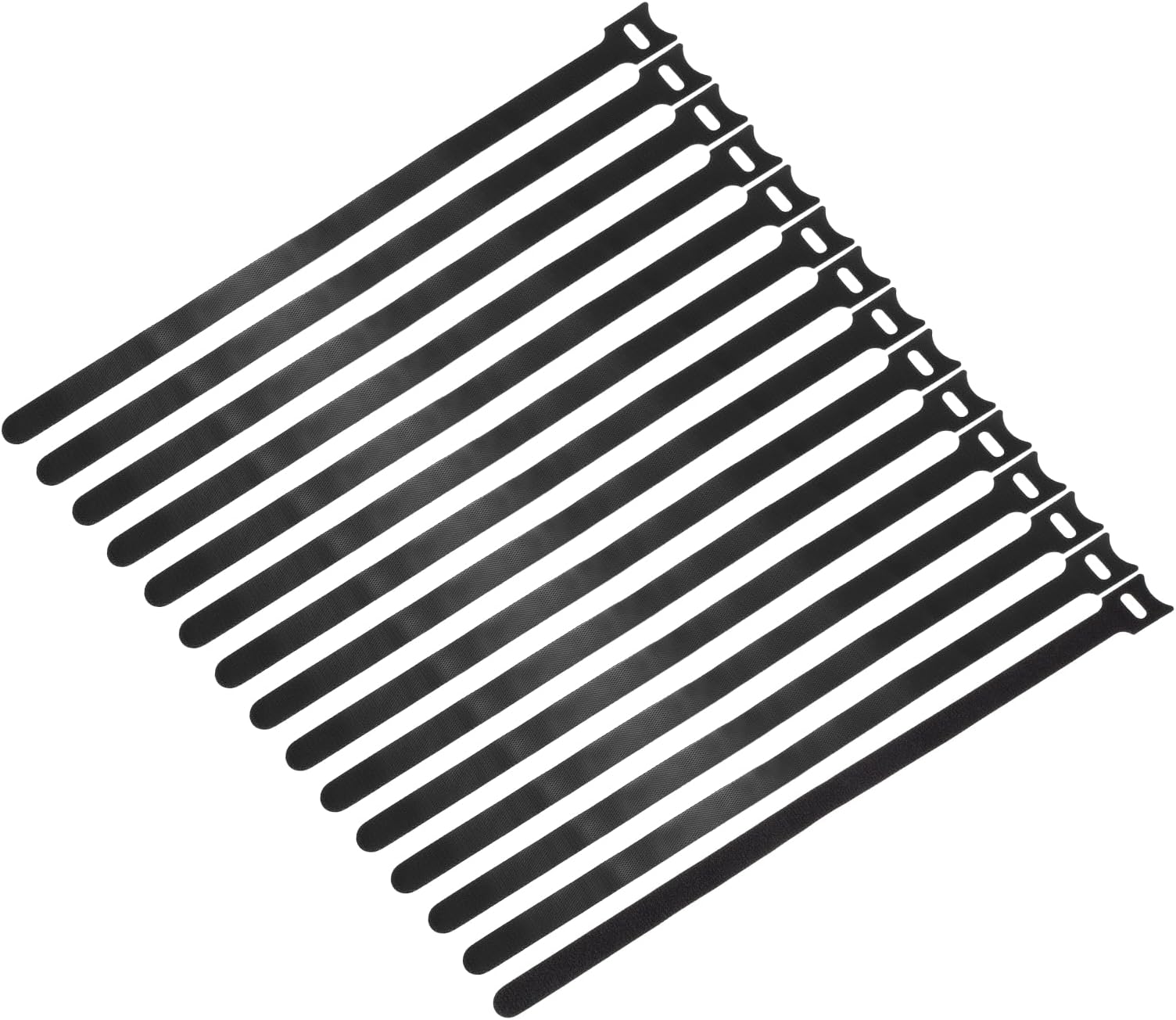 MECCANIXITY 20Pcs Reusable Battery Tie Down Straps, 0.47x11.8" Nylon Multipurpose Battery Hold Down Adjustable Cinch Strap Hook Loop Fastening Tie for Quadcopters FPV RC Drone Boat Car, Black