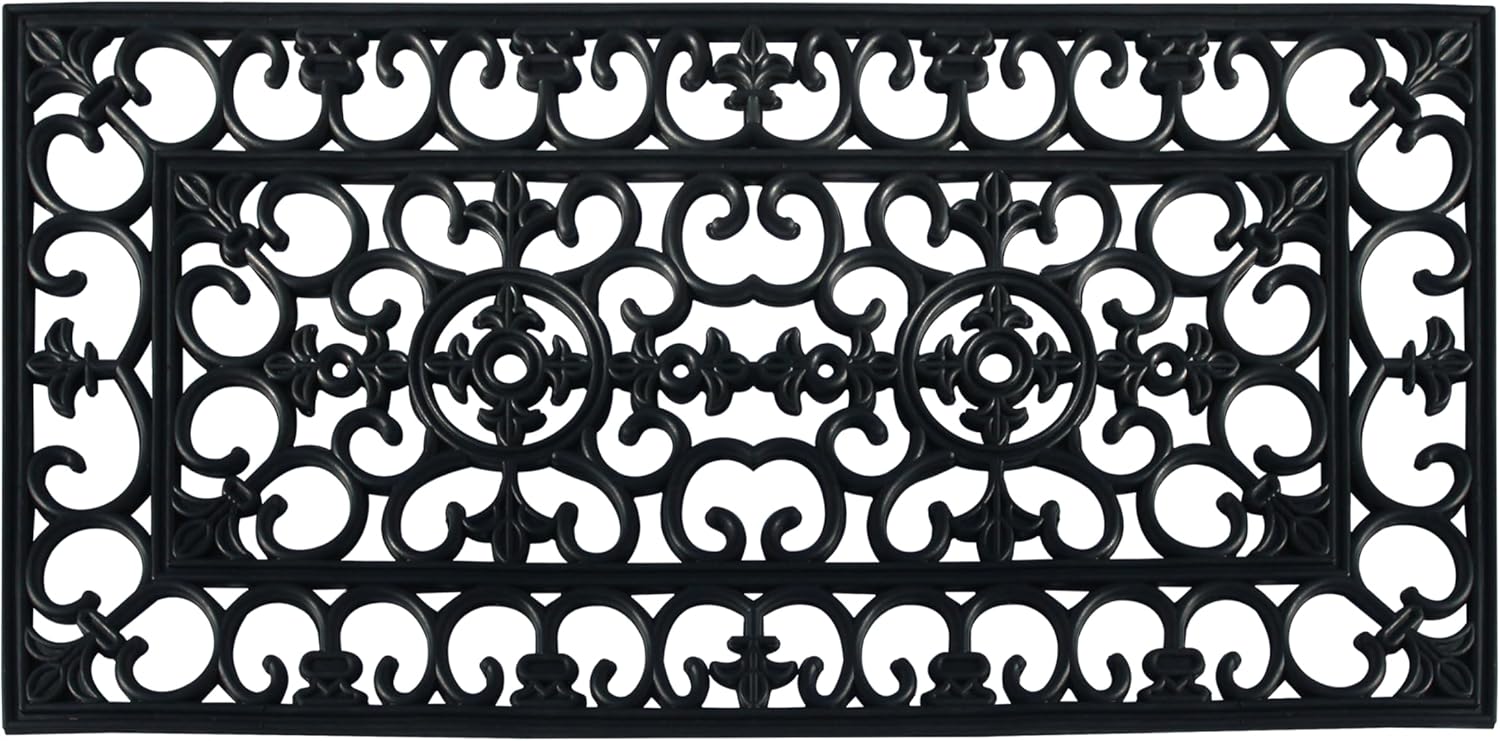 A1 Home Collections Natural Rubber Doormat, 24"x48", Ideal for Outside Entryway, Dirt Shoe Scraper, Heavy Duty Door mat for Indoor Outdoor, Mats for Entry, Patio Busy Areas